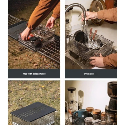 Giỏ lưới đa năng xếp gọn kết hợp với bàn IGT Campingmoon CK-24BF CK24BF