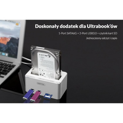 HDD Dock Unitek 2.5 3.5 sata 6G + Hub + Card SD Unitek Y-1092 (3.0) - HÀNG CHÍNH HÃNG
