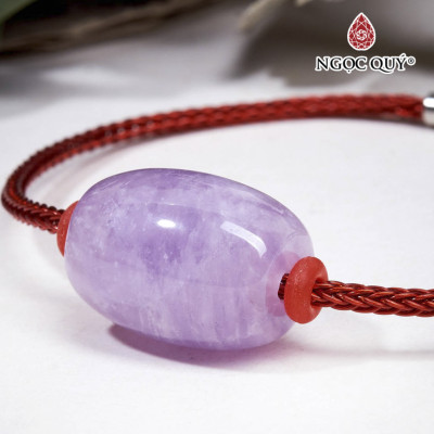 Vòng tay xỏ lu đá thạch anh tím ngọc lavender amethys mệnh hỏa, thổ - Ngọc Quý Gemstones
