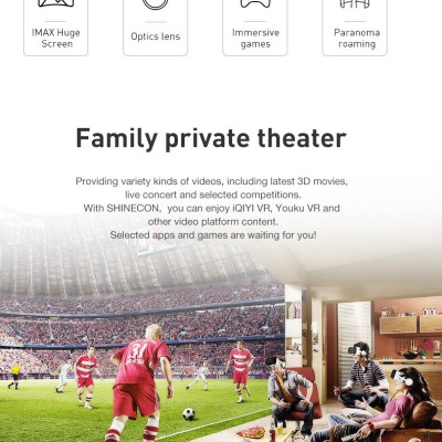 Hàng Chính Hãng - Kính Thực Tế Ảo VR Shinecon G04BS Model 2021 Tai Nghe Kết Nối Bluetooth Hỗ Trợ Điện Thoại 6.5 Inches