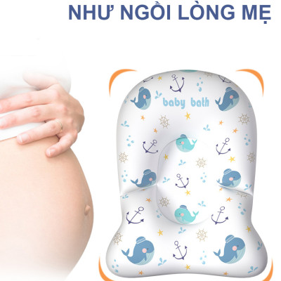 Đệm Tắm Đỡ Lưng Cho Bé Cleverbees Đảm Bảo An Toàn Khi Tắm Chất Liệu Mềm Mại , Phù Hợp Khớp Với Tất Cả Các Loại Chậu Tắm - Hàng Chính Hãng