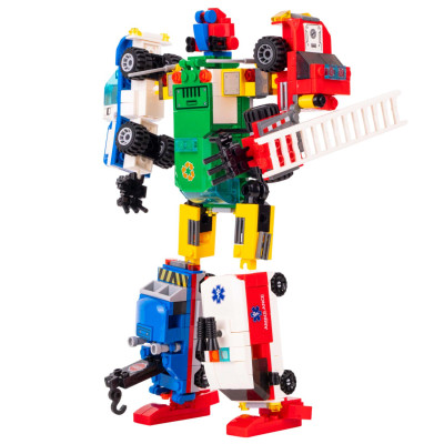 Bộ 6 Đồ Chơi Lắp Ráp Chiến Binh Bảo Vệ Thành Phố Biến Hình 6 Trong 1 - City Guardian Mecha - Toys&Joys 8831 (503 Mảnh Ghép)