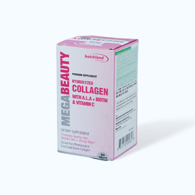 Viên uống Hotchland MegaBeauty ngăn nếp nhăn, làm đẹp da, tóc, móng (Hộp 90 viên)