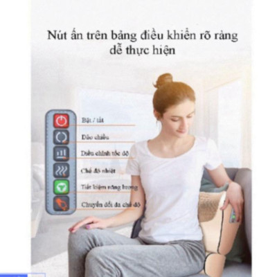 ( Loại 1) Gối massage cổ vai gáy, máy massage hồng ngoại 20 bi cao cấp hỗ trợ mát xa toàn thân