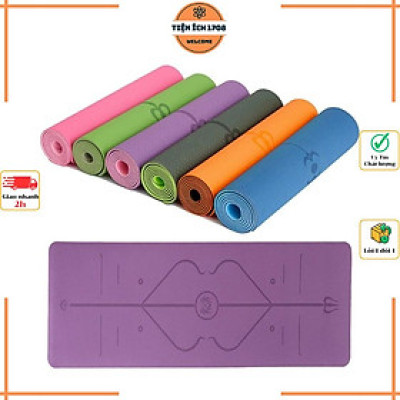 Thảm Yoga Định Tuyến Dày 8ly Chống Trơn Trượt Kèm Túi