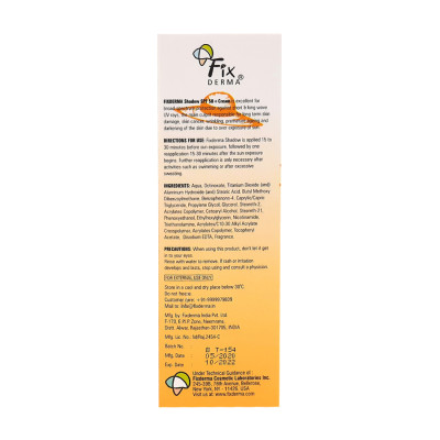 Kem chống nắng FIXDERMA SHADOW SPF 50+ Cream giúp giữ ẩm, giúp bảo vệ da (Tuýp 75g)
