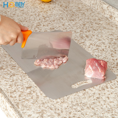 Thớt inox 304 kháng khuẩn dòng đặc ruột Hobby home decor TH 3 size tùy chọn