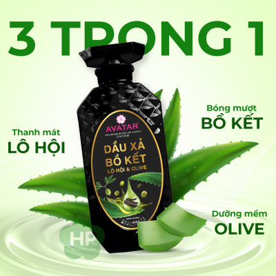 Dầu Xả Phục Hồi Tóc Suôn Mượt Avatar Chiết Xuất Bồ Kết Lô Hội Và Olive 600mL