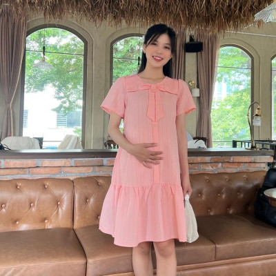 Đầm bầu đũi gân cổ sen thuỷ thủ phom suông đuôi cá bầu diện thoải mái