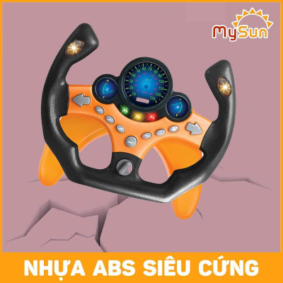 Vô lăng đồ chơi cho bé gắn xe ô tô bô lăng oto trẻ em  cao cấp có đèn nhạc tặng PIN MySun