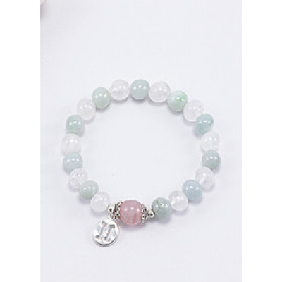 Vòng Tay Phong Thủy Nữ Đá Cẩm Thạch Phỉ Thúy Mix Ưu Linh Trắng (8mm) Nhiều Mệnh Ngọc Quý Gemstones