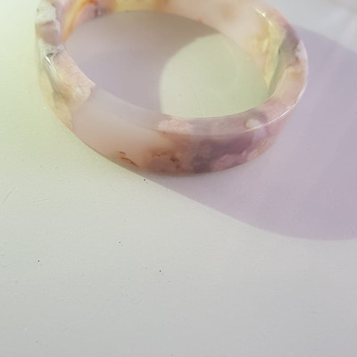 Vòng tay Nữ Mã Não Bản Vuông bông rau câu Ni 50mm x cao 13mm x dầy 5mm Nữ 45kg - 50kg đeo đẹp xinh tay lắm ạ