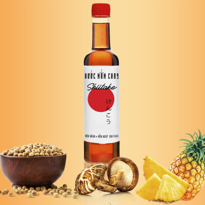 Đặc Sản Phan Thiết - Combo 3 Nước Tương Shiitake và 3 Nước Mắm Shiitake Chai Nhựa Cao Cấp 525Ml Từ Nấm Ngọt Shiitake Và Đậu Nành Nhật Bản