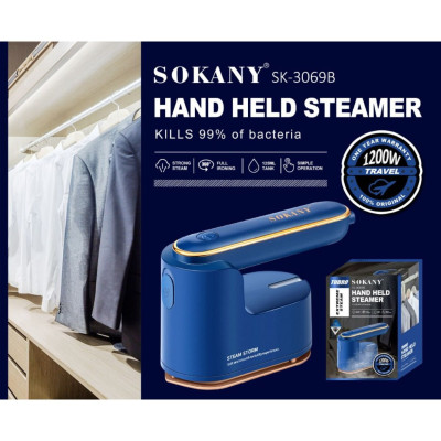 Bàn là ủi hơi nước cầm tay mini SOKANY 3069 công suất 1200W có thể ủi khô và ủi ướt, tiện dụng dễ mang theo du lịch - HÀNG CHÍNH HÃNG - DELIYA