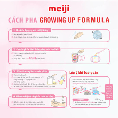 Sản phẩm dinh dưỡng công thức Meiji Growing up Formula 800g (Dành cho trẻ từ 1-3 tuổi)