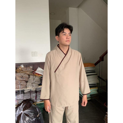 ĐỒ LAM ĐI CHÙA  Mẫu Chui Đầu Nam Vải Kate Mịn