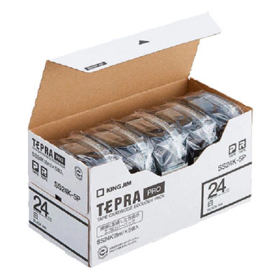 Nhãn in Tepra SS24K (Chữ Đen Nền Trắng, Khổ 24mm) - Hàng chính hãng 