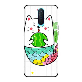 Ốp Lưng in cho Oppo R17 Pro Mẫu Mèo Cá Ôm Dưa Hấu - Hàng Chính Hãng