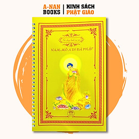 Sách - Vở chép Hồng danh Phật Vàng, sổ chép A Di Đà Phật in chữ mờ loại cao cấp dày dặn (TẶNG KÈM BÚT VIẾT)- Anan Books