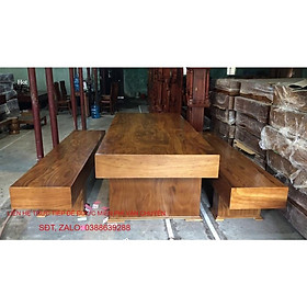 Bàn ghế K3 nguyên khối hộp gỗ cẩm vàng K33
