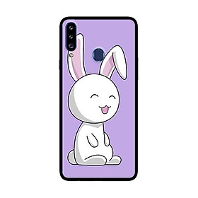 Ốp Lưng Dành Cho Samsung Galaxy A20s mẫu Thỏ Nền Tím - Hàng Chính Hãng