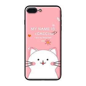Ốp in cho iPhone 7 Plus Mèo Trắng Thích Ăn - Hàng chính hãng