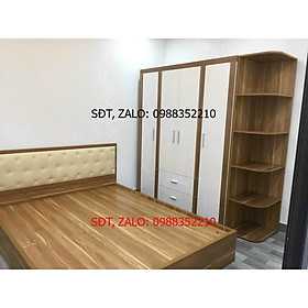 Combo giường ngủ và tủ quần áo gỗ MDF