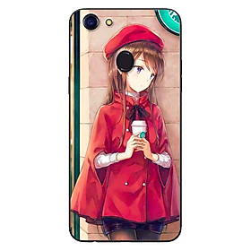 Ốp Lưng in cho Oppo F5 - F5 Youth Mẫu Nàng Đồng Phục Đỏ - Hàng Chính Hãng