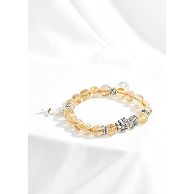 Vòng thạch anh tóc vàng phối chim én xuân Ngọc Quý Gemstones