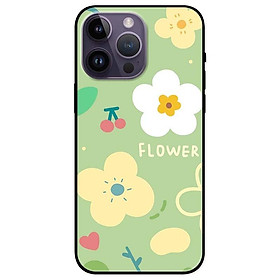 Ốp lưng dành cho Iphone 14 - Iphone 14 Plus - Iphone 14 Pro - Iphone 14 Pro Max - Hoa Nền Xanh Cherry