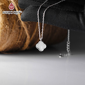Dây chuyền cỏ 4 lá có tăng đơ - dài 40 ~ 45cm mặt 8mm - Ngọc Quý Gemstones