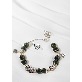 Vòng thạch anh tóc xanh phối tỳ hưu bạc Ngọc Quý Gemstones