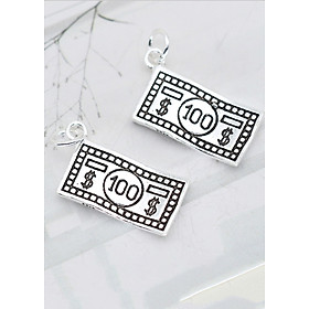 Combo 2 cái charm bạc hình tờ 100 đô la treo - Ngọc Quý Gemstones