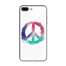 Ốp lưng kính cường lực cho iPhone 7 Plus /8 Plus Nền Vòng Tròn Y Ngược Bảy Màu - Hàng Chính Hãng