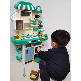 Đồ Chơi Nấu Ăn Cho Bé 48 Chi Tiết Có Tạo Khói, Đồ Chơi Nhà Bếp Nhà Bếp Cỡ Lớn Cho Bé Từ 2-6 Tuổi-Màu Hồng