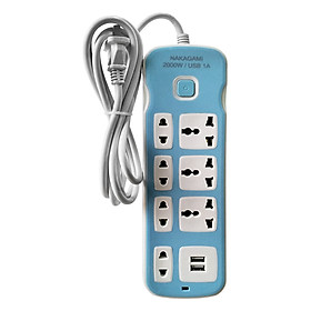 Ổ cắm điện đa năng kết hợp ổ cắm USB Nakagami chất lượng cao công nghệ Nhật Bản - Màu ngẫu nhiên