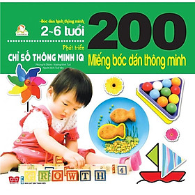 Sách - 200 Miếng Bóc Dán Thông Minh - Phát Triển Chỉ Số Thông Minh IQ - 2 - 6 Tuổi - Đinh Tị Books