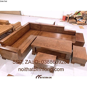 Bàn ghế gỗ sồi Nga góc L trơn hiện đại đẹp mới 2021