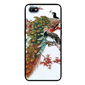 Ốp Lưng in cho Oppo A1K Mẫu Chim Công Hoa Đỏ - Hàng Chính Hãng