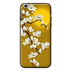 Ốp in cho iPhone 6 Hoa Trắng Nền Vàng - Hàng chính hãng