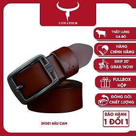 Thắt Lưng Da Bò Chính hãng COWATHER XF001 Nâu Vàng