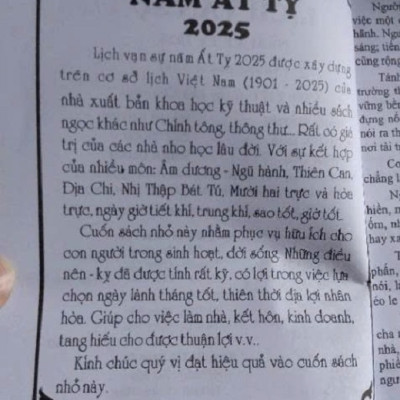 [KoSuyTu] Lịch Vạn Sự 2025
