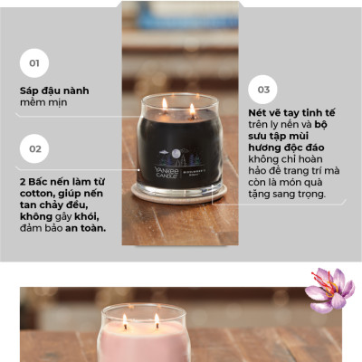 Nến ly tròn sáp đậu nành Yankee Candle size M (369g) - Pink Sands