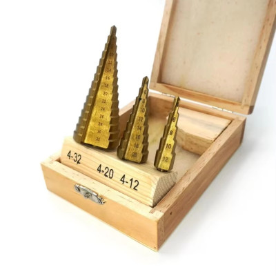 Mũi khoan đa năng, mũi khoan bước thép chuôi tròn phủ titanium