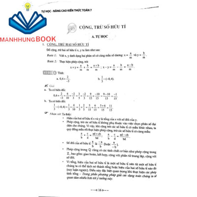 Sách: Tự Học Nâng Cao Kiến Thức Toán Lớp 7