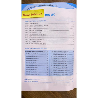 Sách - GLOBAL SUCCESS Bộ đề kiểm tra định kỳ 4 kỹ năng lớp 4 tập 1 ( có đáp án )