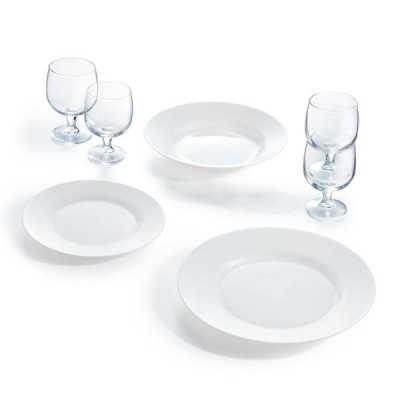 Bộ 3 đĩa (dĩa) thủy tinh sâu lòng Luminarc Everyday 22cm N2056*3 | Hàng chính hãng