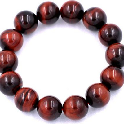 Vòng tay chuỗi hạt Đá Mắt Hổ Đỏ Đen 14 ly 14 hạt - hợp mệnh Hỏa, mệnh Thổ
