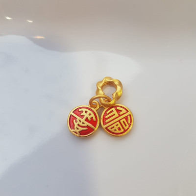 Phụ Kiện Nữ Charm vòng đeo tay xinh  Hình 2 đồng tròn đỏ kiểu may mắn các chị em phối vào vòng tay của mình ạ  Size đồng tròn kiểu size ngang 10mm x dầy 2mm ạ