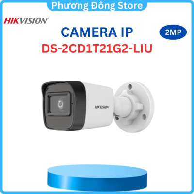 Camera IP HIKVISION thân trụ DS-2CD1T21G2-LIU 2MP hồng ngoại 50m, Micro thu âm, Cảnh báo chuyển động, đèn kép ,.-Hàng chính hãng